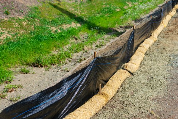 Straw Wattle Installation in Sioux Falls